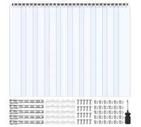 VEVOR Rideau à Lanière PVC, 152,4x213,4 cm, Rideau Lamelles Transparent, 10 Bandes de Porte en Plastique Épaisseur 2 mm pour Portes de Chambre Froide, Refroidisseur de Supermarché, Chevauchement 50%
