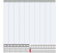 VEVOR Rideau à Lanière PVC, 152,4x213,4 cm, Rideau Lamelles Transparent, 10 Bandes de Porte en Plastique Épaisseur 2 mm pour Portes de Chambre Froide, Refroidisseur de Supermarché, Chevauchement 50%