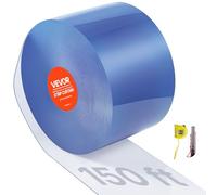 VEVOR Rideau à Lanière PVC, 4572x20 cm, Rideau Lamelles Transparent, Rouleau Bande de Porte en Plastique Lisse Épaisseur 2 mm, pour Entrepôts, Usines, Supermarchés, Centres Commerciaux, Halls, Garages