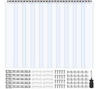 VEVOR Rideau De Porte Lanières 7 Bandes 2mm PVC Transparent Chevauchement 50% 152,4x213,4cm