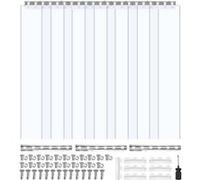 VEVOR Rideau De Porte Lanières PVC Transparent 7 Bandes 2mm Chevauchement 50% 107x213cm