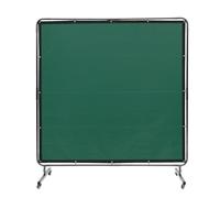 VEVOR Rideau de Soudage avec Cadre, 1,8x1,8 m Écran de Protection pour Soudure en Vinyle Ignifuge sur 4 Roues Pivotantes 2 Verrouillables, Rideau Mobile Professionnel pour Atelier, Industrie, Vert