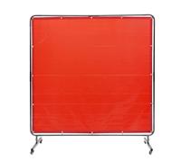VEVOR Rideau de Soudage avec Cadre, 1,8x1,8 m Écran de Protection pour Soudure en Vinyle Ignifuge sur 4 Roues Pivotantes 2 Verrouillables, Rideau Mobile Professionnel pour Atelier, Industrie, Rouge