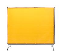 VEVOR Rideau de Soudage avec Cadre, 1,8x2,4 m Écran de Protection pour Soudure en Vinyle Ignifuge sur 4 Roues Pivotantes 2 Verrouillables, Rideau Mobile Professionnel pour Atelier, Industrie, Jaune