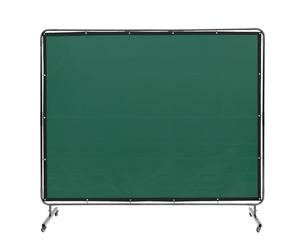 VEVOR Rideau de Soudage avec Cadre, 1,8x2,4 m Écran de Protection pour Soudure en Vinyle Ignifuge sur 4 Roues Pivotantes 2 Verrouillables, Rideau Mobile Professionnel pour Atelier, Industrie, Vert