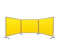 VEVOR Rideau de soudage 3 panneaux 180×240 cm – vinyle ignifuge, 12 roues (6 verrouillables) Jaune