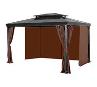 VEVOR Rideau d'intimité pour tonnelle imperméable extérieur, 284 x 284 x 211 cm, rideau de rechange universel à 4 panneaux, avec fermeture éclair, pour auvent de patio, cour (rideaux uniquement), café