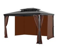 VEVOR Rideau d'Intimité pour Tonnelle Polyester Imperméable 344x344x213 cm Café