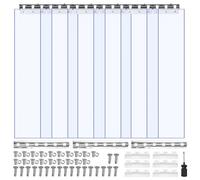 VEVOR Rideau Lanière PVC 0,9x2,1 m Rideau Lamelle Plastique Transparent de Porte, Lot de 6, Bande Isolation Thermique Coupe Vent, pour Portes de Chambres Froides, de Supermarchés, Garages, Entrepôts