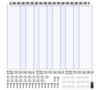 VEVOR Rideau Lanière PVC 0,9x2,1 m Rideau Lamelle Plastique Transparent de Porte, Lot de 6, Bande Isolation Thermique Coupe Vent, pour Portes de Supermarchés, de Garages, d'Entrepôts, de Restaurants