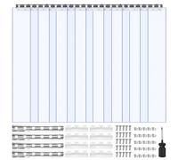 VEVOR Rideau Lanière PVC 1,2x2,1 m Rideau Lamelle Plastique Transparent de Porte, Lot de 8, Bande Isolation Thermique Coupe Vent, pour Portes de Chambres Froides, de Supermarchés, Garages, Entrepôts