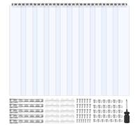 VEVOR Rideau Lanière PVC 1,5x2,4 m Rideau Lamelle Plastique Transparent de Porte, Lot de 10, Bande Isolation Thermique Coupe Vent, pour Portes de Supermarchés, de Garages, d'Entrepôts, de Restaurants