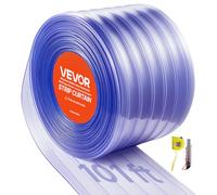 VEVOR Rideau Lanière PVC 30,8x0,3 m Rouleau Lanière Plastique Transparent Nervuré de Porte, Bande Isolation Thermique Coupe Vent, pour Portes de Supermarchés, de Garages, d'Entrepôts, de Restaurants