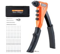 VEVOR Riveteuse Manuelle à Une Main, Kit d'Outils à Riveter Complet, pour Métal Automobile Maison, Pince à Rivet Aveugle avec 200 Rivets, 4 Embouts Interchangeables, 4 Forets et Mallette de Transport