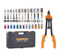 VEVOR Riveteuse Manuelle pour Écrou à Sertir 41 cm Pince à Insert Fileté avec 13 Mandrins 186 Écrous de 13 Tailles Outil à Riveter Bouton de Dérivetage Mallette Portable pour Automobile Bricolage