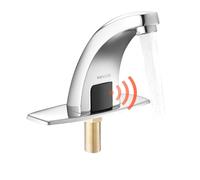 VEVOR Robinet Automatique sans Contact, Mitigeur à Capteur de Mouvement, Eau Froide, avec Plaque de Protection, Fonctionne sur Piles, pour Tuyau de 9,5 mm, Lavabo Évier Cuisine, Chromé Argenté