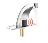 VEVOR Robinet Automatique sans Contact, Mitigeur à Capteur de Mouvement, Eau Froide, avec Plaque de Protection, Fonctionne sur Piles, pour Tuyau de 9,5 mm, Lavabo Évier Cuisine, Chromé Argenté