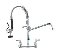 VEVOR Robinet de Cuisine Commercial avec Pulvérisateur de Pré-rinçage, Mitigeur avec Douchette Extractible, 530 mm de Haut, Entraxe 203 mm, Bec Pivotant 305 mm, Mural pour Évier 1/2/3 Compartiments