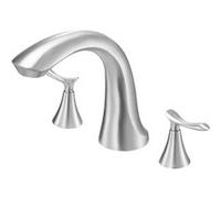VEVOR Mitigeur de Baignoire Romaine, Robinet de Baignoire à Col de Cygne avec 3 Trous et 2 Poignées, Ensemble de Robinetterie de Bain à Montage sur Pont, Acier Inoxydable Brossé, pour Salle de Bains