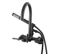 VEVOR Robinet de baignoire sur pattes, avec douchette à main, ensemble de robinet de remplissage de baignoire noir mat vintage, montage mural, avec bras pivotants réglables et bec col de cygne rotatif