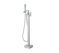 VEVOR Robinet de Baignoire sur Pied, Mitigeur de Douche Brossé, Remplissage de Baignoire sur Pied, 2 Modes d'Eau, Bec Pivotant 360°, pour Bain Douche, Nettoyage des Canalisations, Salle de Bain