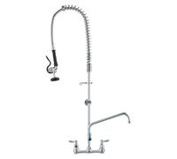VEVOR Robinet de Cuisine avec Douchette de Prérinçage, Mitigeur avec Douchette Extractible Mural, pour Évier à 1/2/3 Bacs, Mélangeur en Laiton, Hauteur 111 cm Entraxe 20,3 cm Bec Pivotant 30,5 cm