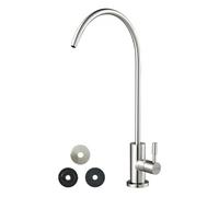 VEVOR Robinet d'eau potable sans plomb en acier inoxydable, robinet à osmose inverse avec valve en laiton massif, filtrée à arc élevé, pour évier cuisine, comptoir de bar, café, couleur nickel brossé