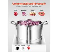 VEVOR Robot Culinaire et Hachoir à Légumes 6 L, Robot Multifonction en Acier Inoxydable de Qualité Alimentaire, avec 2 Lames Supplémentaires en S, pour Hacher Rapidement Fruits, Restaurant, Maison