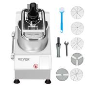 VEVOR Robot culinaire multifonction, 2 trous d'alimentation, hachoir à légumes en acier inoxydable de qualité alimentaire, 750 W, avec 6 lames détachables, broyeur et trancheuse, pour légumes, fruits