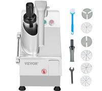 VEVOR Robot culinaire hachoir à légumes en acier inoxydable avec 6 lames 550 W