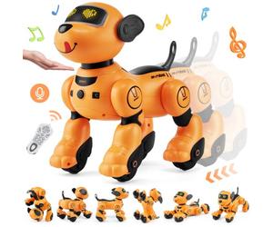 VEVOR Robot Jouet Enfants Télécommandé Chien RC Intelligent, Télécommande Programmable, Fonction de Suivi, Contrôle Tactile, Vocal, Interactif, Chantant, Dansant, pour Garçons Filles de 3 Ans et Plus