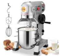 VEVOR Robot Pâtissier Commercial 18,7 L, Batteur sur Socle avec 3 Vitesses Réglables, Mixeur à Pâte 1100 W avec Bol en Inox et 3 Accessoires de Mélange, pour Restaurant, Boulangerie, Pâtisserie, Café