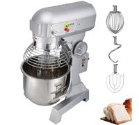 VEVOR Robot Pâtissier Multifonction Mélangeur Pâtisserie en Inox 3 Vitesses 30 L