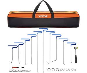 VEVOR Rods Kit de débosselage 20 pièces sans Peinture en Acier Inoxydable Outil Professionnel de débosselage de Queue de Baleine Outil de débosselage pour Bosses mineures, Bosses de Porte et dommages