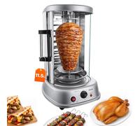 VEVOR Rôtissoire Verticale Électrique 11,5 L, Machine à Kebab de Comptoir | Pour Shawarma Restaurant, Minuterie 0-60 min et 190 ℃ Max, Gril à Gyros 1500 W, Avec Lèchefrite et Accessoires à Brochettes
