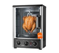 VEVOR Rôtissoire Verticale Électrique 22 L, Machine à Kebab de Comptoir | Pour Shawarma Restaurant, Minuterie 0-60 min et 0-240 ℃, Gril à Gyros 1500 W, Avec Lèchefrite et Accessoires à Brochettes