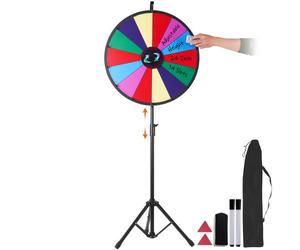 VEVOR Roue Chromatique de 61 cm, Roue de la Fortune 14 Créneaux, Fortune Jeu 117 à 155 cm, Tourniquet Coloré Carton Acrylique Effaçable à Sec avec Mousse PVC Prize Wheel 4,3 kg Dry Erase Trade