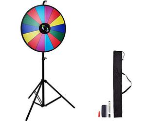 VEVOR Roue Chromatique de 61 cm, Roue de la Fortune 14 Créneaux, Fortune Jeu 117 à 155 cm, Tourniquet Coloré Carton Acrylique Effaçable à Sec avec Mousse PVC Prize Wheel 4,3 kg Dry Erase Trade