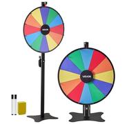 VEVOR Roue de Fortune, 610 mm, Roue de la Chance avec Support à Hauteur Réglable, 12 Secteurs en 6 Couleurs, Jeu pour Fêtes, Salons, Carnavals, Foires, Promotions, avec Effaceur et 2 Marqueurs
