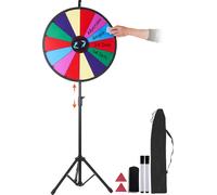 VEVOR Roue de la fortune 61 cm 4,3 kg en métal dispose d'un trépied flexible pour le réglage de la hauteur, 14 emplacements de prix de couleur adaptables, personnalisation, ajouter soi-même le texte s