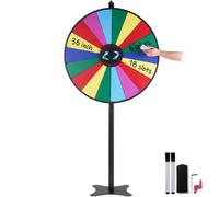 Roue de Loterie-VEVOR-910 mm, Roue de Fortune Effaçable à Sec à 18 Fentes, Roue de Fortune de Table ou Sur Pied, Avec 2 Marquages