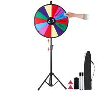 VEVOR Roue de Loterie de 61 cm, Roue de Fortune, Support Trépied à Hauteur Réglable, Carton Acrylique Effaçable à Sec avec Mousse PVC, 14 Secteurs, pour Fêtes, Salons, Carnavals, Foires, Promotions