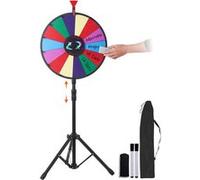 VEVOR Roue De Loterie Roue De Fortune Avec Support Trépied Réglable Effaçable à Sec 45cm Multicolore