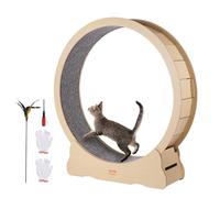 VEVOR Roue d'Exercice pour Chat 1320 mm Grande Roue de Course pour Chat d'Intérieur, avec Tapis Roulant Amovible, Teaser pour Chat pour Courir, Marcher, Entraînement, Convient à la Plupart des Chats