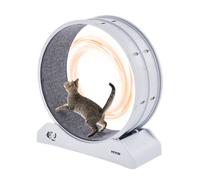 VEVOR Roue d'Exercice pour Chat 800 mm Grande Roue de Course avec Frein Sécurisé, Piste Recouverte de Moquette, Tapis Roulant Silencieux Intérieur pour Perte Poids, Santé d'Animaux de Compagnie, Blanc