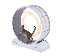 VEVOR Roue d'Exercice pour Chat 800 mm Grande Roue de Course avec Frein Sécurisé, Piste Recouverte de Moquette, Tapis Roulant Silencieux Intérieur pour Perte Poids, Santé d'Animaux de Compagnie, Blanc