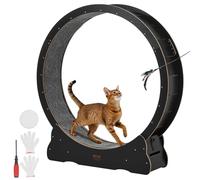 VEVOR Roue pour Chat 132 cm Roue d'Exercice pour Chat 8,2-13,6 kg Tapis Roulant pour Chats Intérieur pour Course Marche Entraînement, avec Piste Recouverte de Moquette, Mécanisme de Verrouillage, Noir