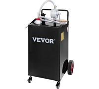 VEVOR Chariot de carburant, 35 gallons, réservoir de stockage d'essence 4 roues, pompe de transfert manuelle réservoir de carburant essence diesel pour voitures, tondeuses à gazon, VTT, bateaux, noir