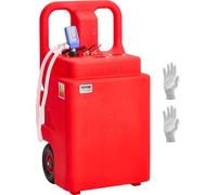 VEVOR Rouleau à carburant, réservoir de 121 l avec pompe électrique de transfert de carburant de 9,46 l/min, tuyau de transfert de 1,2 m, buse de capteur, pour diesel et essence, rouge