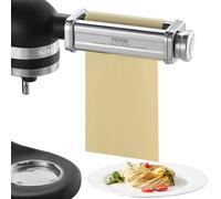 VEVOR Rouleau à Pâtes pour KitchenAid en Acier Inoxydable Accessoire à Pâtes pour Robot Pâtissier Anti-adhésif 8 Réglages d’Épaisseur 0,3-2 mm Largeur Personnalisée de 14 mm pour Tagliatelle Ramen
